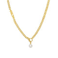 More Pearl Ot Buckle Pendant Necklace Female Ins Wind Titanium Steel Plated 18K Real Gold Clavicle Chain Jewelry