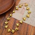 Stainless Steel Gold Heart Charms for Valentine's Day Waterproof Jewelry Trendy Oval Pendant Necklaces Link Featuring Pearls