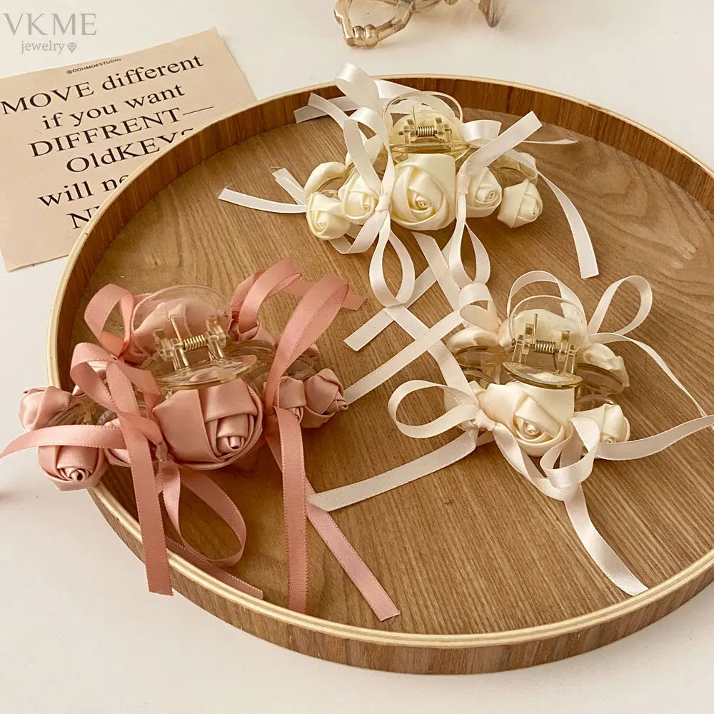 VKME 2022 New Fashion Colorful Women Jewelry Ribbon Hairpin Accessories