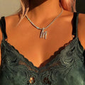 A-Z Custom Rhinestone Tennis Chain Letter Necklace for Women Men Jewelry Pendant Necklace Choker N207291