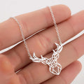 Fashion  Non Tarnish Silver 18K Gold Plated Stainless Steel Origami Deer Pendant Necklace Jewelry for Women