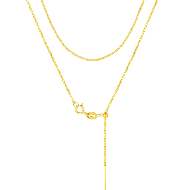 18K Gold Universal Chopin Needle Adjustable Chain Water Ripple Clavicle Chain Pendant All-match Female Prime Gold Chain