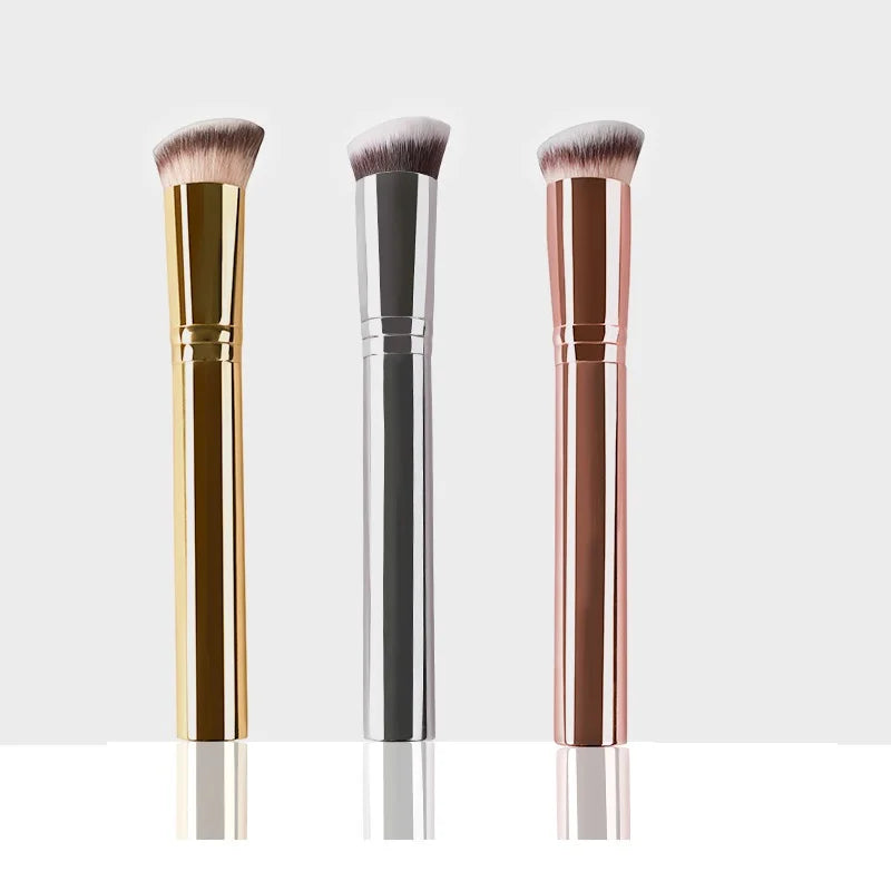 Silver Gold Rose Gold Vegan Quality Single Makeup Brush Custom Foundation Cosmetic Brushes Whole Metal
