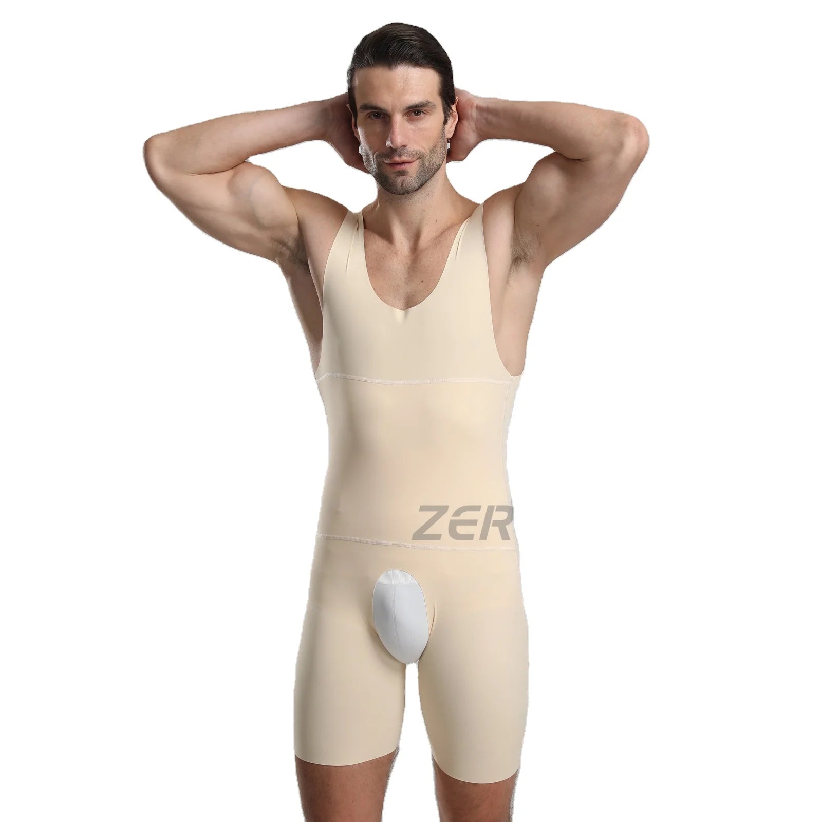 ZEROBODYS 061 Men's Shapewear Bodysuit Full Body Shaper Tummy Control Compression Slimming Suit
