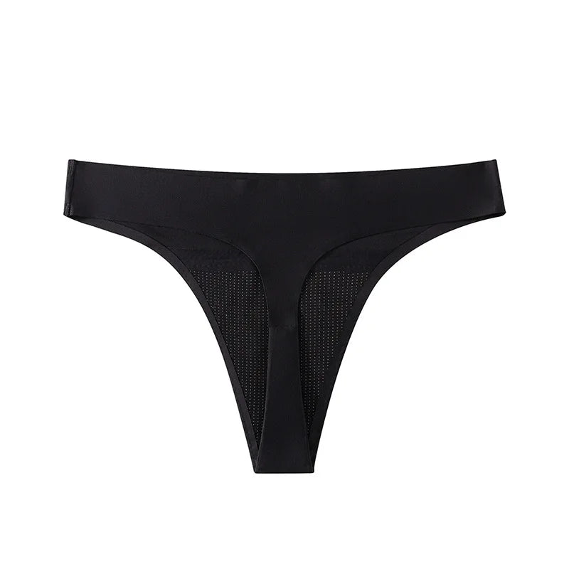 Seamless Thongs Ice Silk  Menstrual T-back Panty Underwear 4 Layers Heavy Flow Leakproof Period Panties for Women Menstruation
