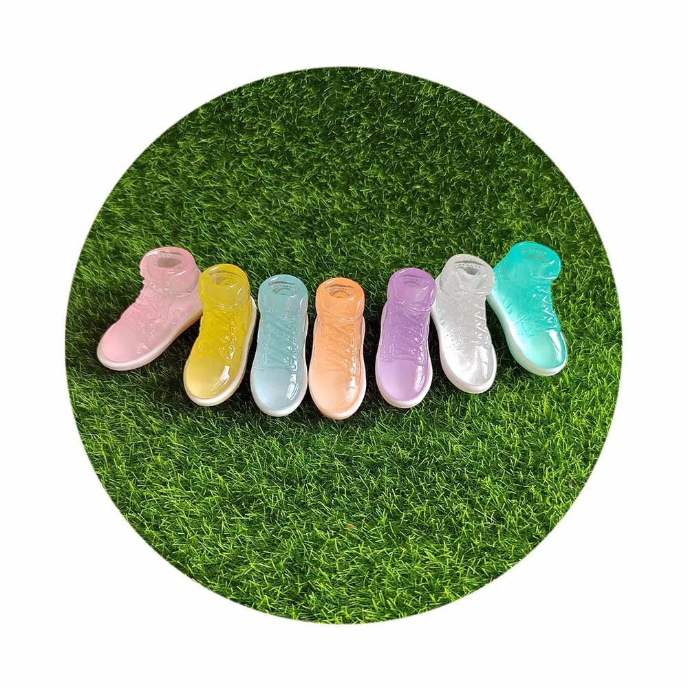 Luminous Crystal Mini Shoes Model Resin Material Shoes Pendant Charm for Keychain Making