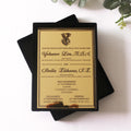Black Velvet Hardboard Luxury Box Gold Acrylic Wedding Invitations