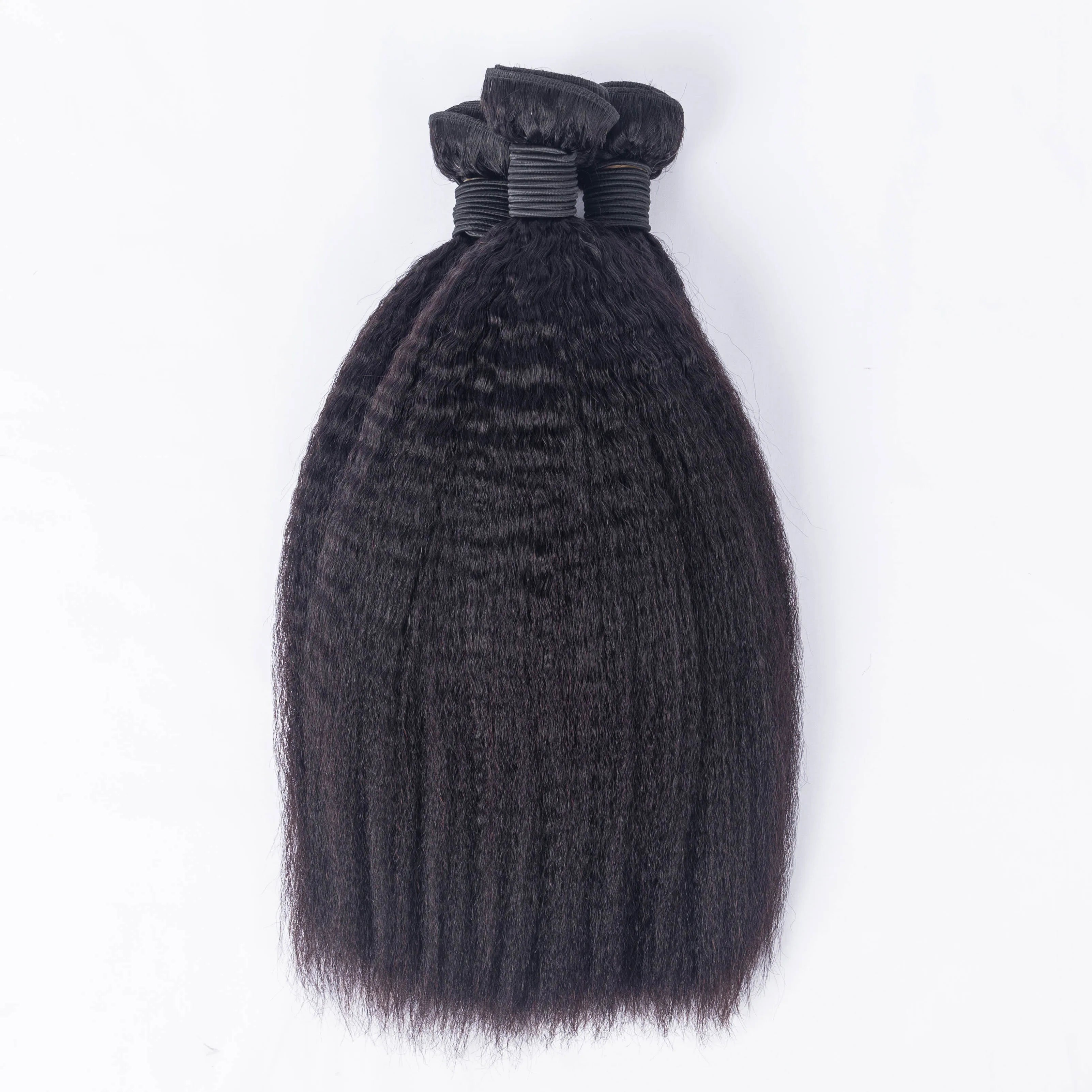 Kinky Straight Bundles Brazilian Human Hair Weft Natural Black Raw Virgin Hair Bundles