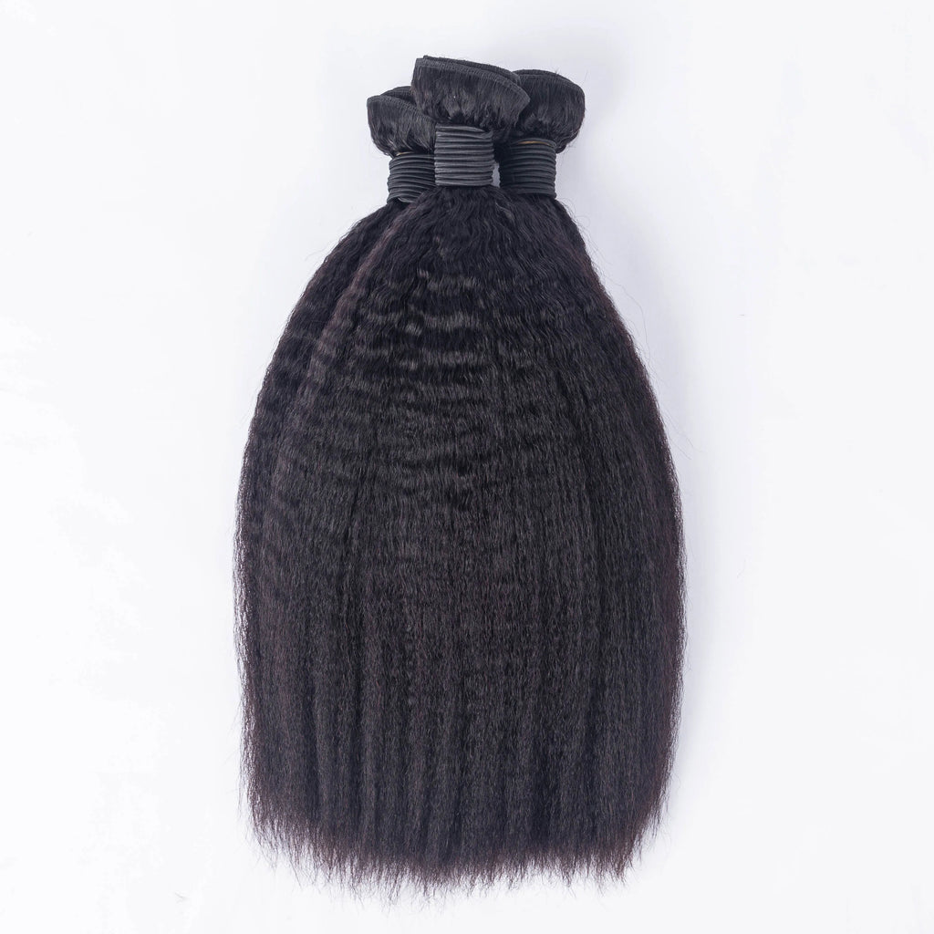 Kinky Straight Bundles Brazilian Human Hair Weft Natural Black Raw Virgin Hair Bundles