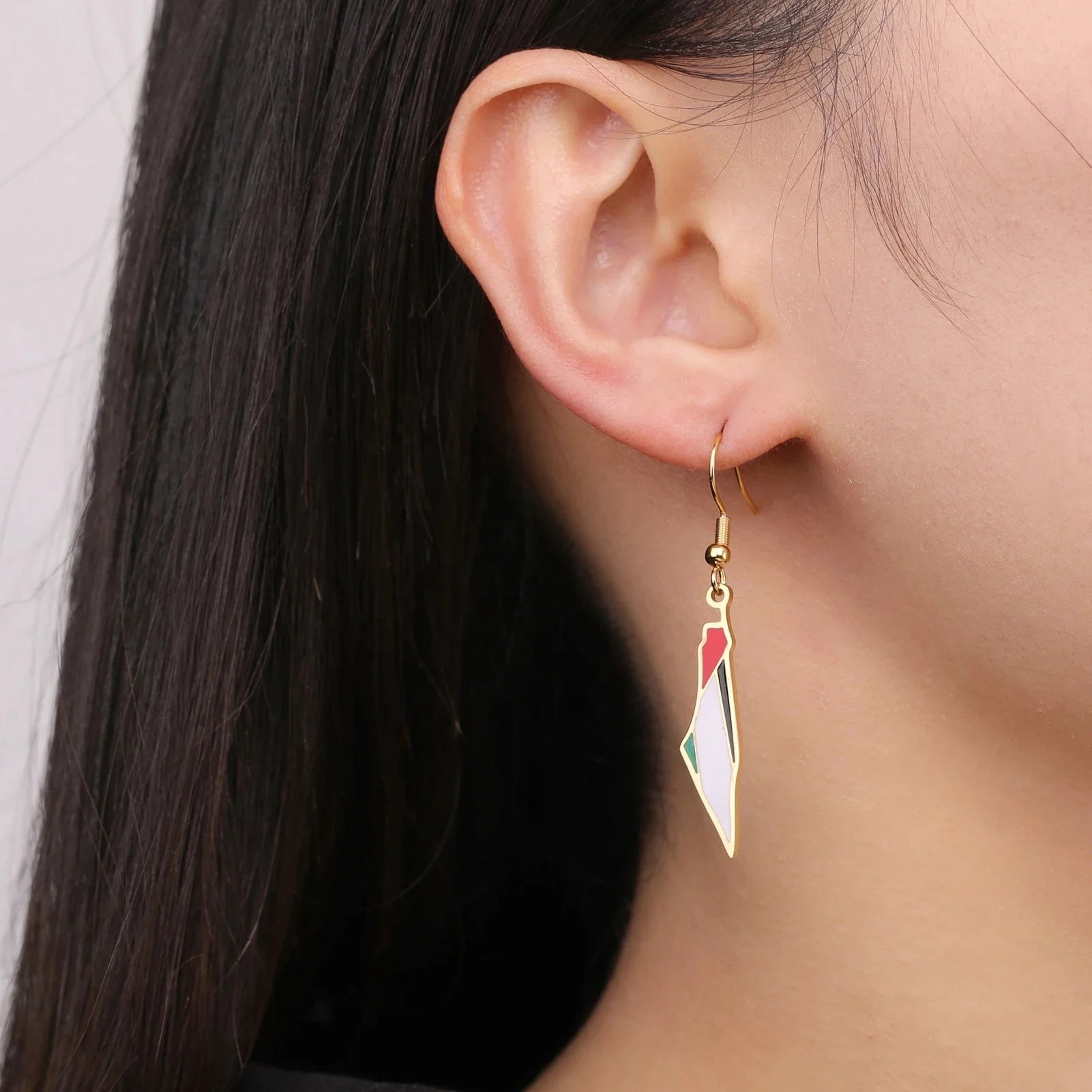 Palestine Stainless Steel Earrings for Women State Geography Drop Earrings Hot Fashion Jewelry Gifts New in