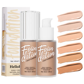 Hello Kiss Liquid Foundation Vegan Cruelty Free Waterproof Brightening Matte Foundation Lasting Makeup Foundation