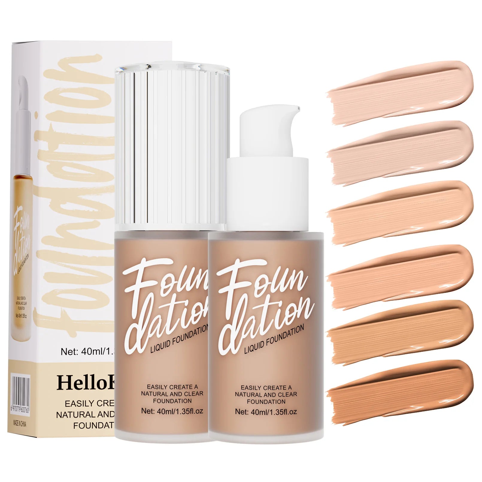 Hello Kiss  Liquid Foundation Vegan Cruelty Free Waterproof Brightening Matte Foundation Lasting Makeup  Foundation