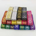 33mm Diy Sewing Uphosltery Polyester Lace Ribbon Gold Yarn Ethnic Lace Computer Jacquard Webbing Curtain Garment Trims
