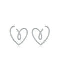 Wholesale 925 Silver Jewelry with Full Diamond Exaggerated Hollow Big Heart Earrings Popular for Anniversaries Parties Gifts