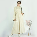 2023 Loriya Muslim Ladies Abaya Fashion New EID Islamic Clothing Linen Closed Dress and Open Abaya 2PCS Abaya Set