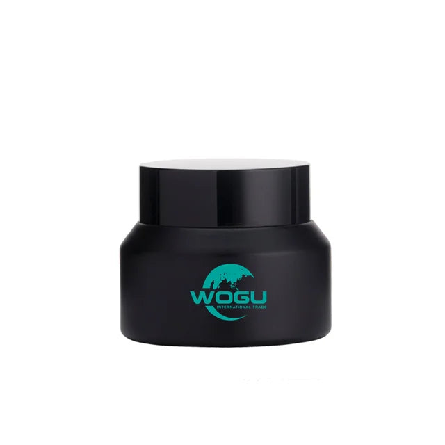 Custom Matte Black Cosmetic Packaging 15g 30g 50g 100g Skincare Slant Shoulder Glass Cream Bottle Jar