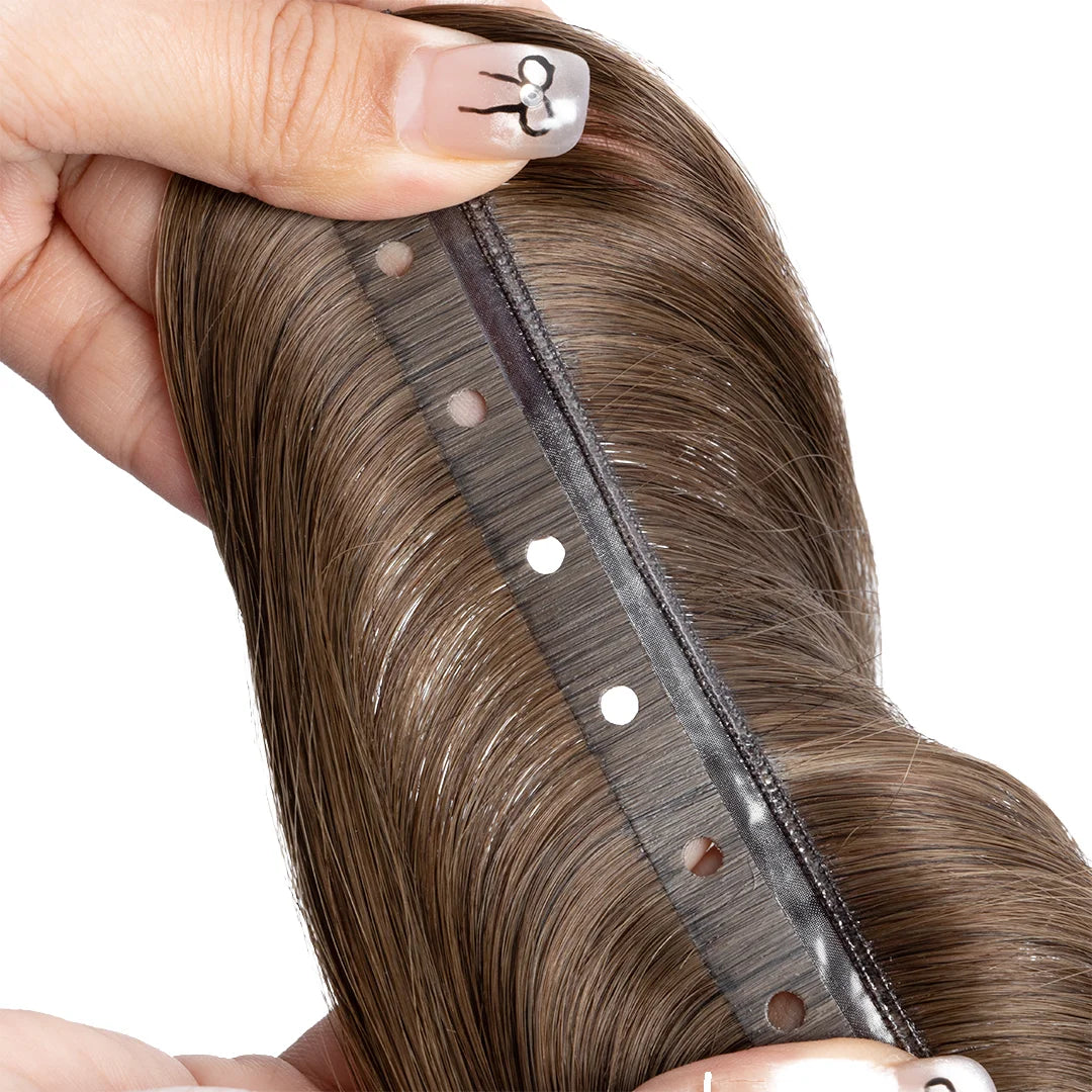 Qingdao Haohao Hair Genius Invisible XO PU Hole Weft Double Drawn Virgin Hair Extensions Seamless Flat Weft for Ultimate Comfort