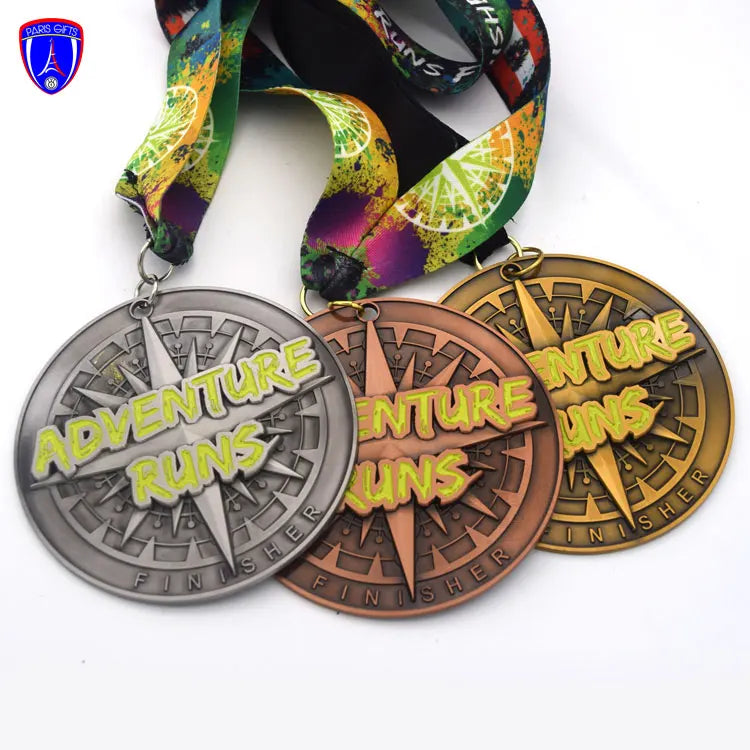 Hot Sell Beautiful Astrolabe Design Medal Antique Silver Gold Copper Metal 3D Medal for Adventure Runs Trail Race Finisher Medal