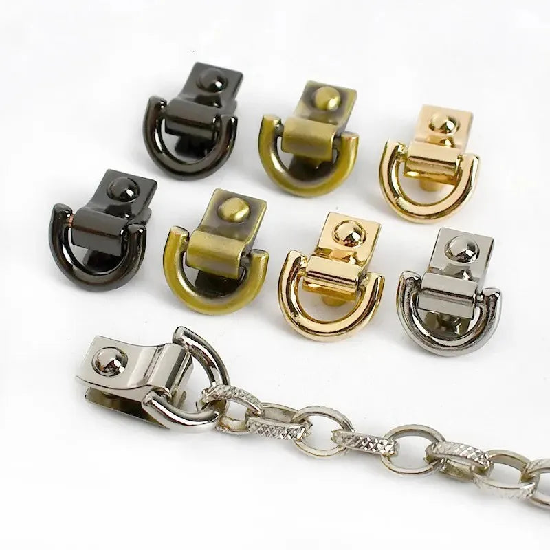 Meetee BF647 Handbag Hardware Accessories Small Leather Screws Bag Both Side Strap Chain Clip Buckles with D Ring