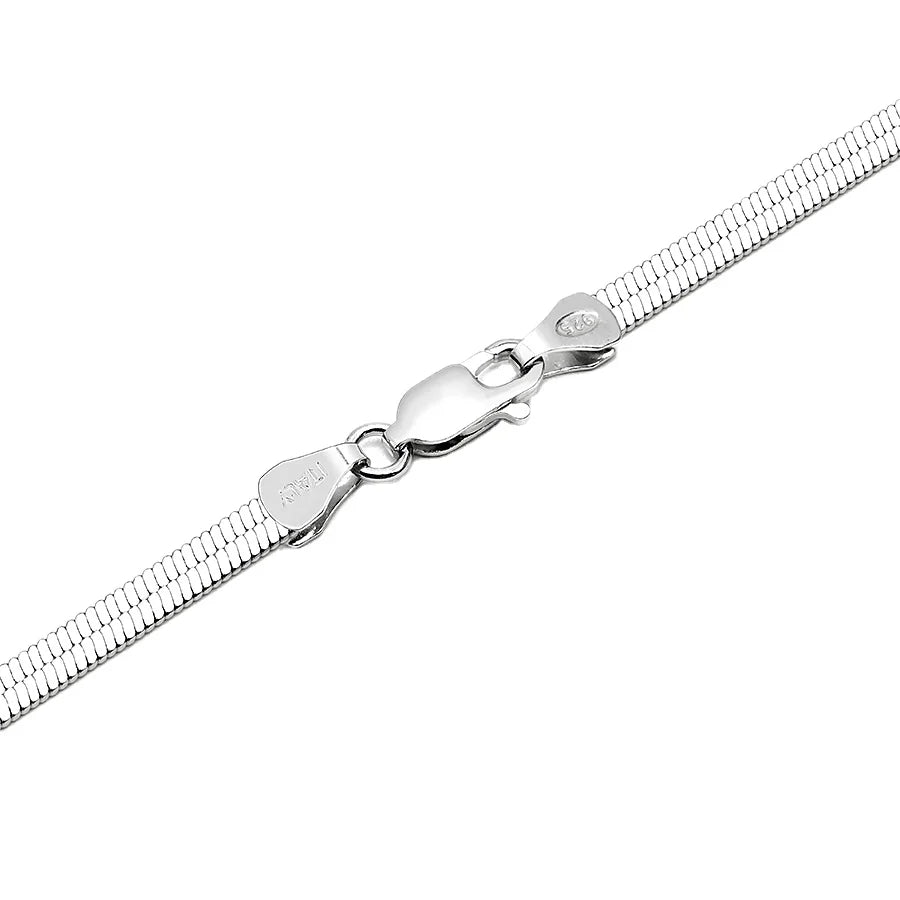 925 Sterling Silver Jewelry 3mm Flat Herribone Snake Chain Necklace 925 Silver Jewelry Fine Jewelry Necklace