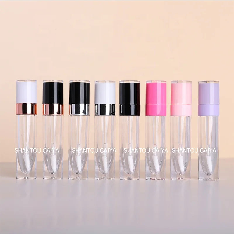 CAIYA 8ml Custom Cylinder Navy Blue Red Transparent Lipgloss Packaging MegaBDM