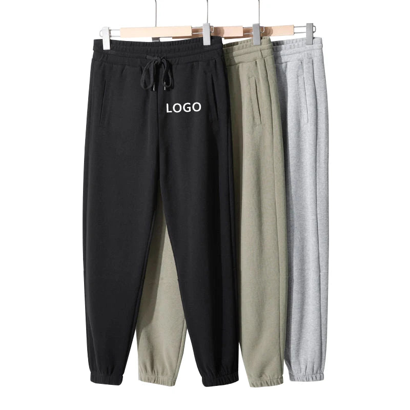 Women's XXL Size Heavyweight Cotton Sweatpants Custom Logo Printed Wide Leg Pants Quick Dry Autumn Fashion Design Eco-Friendly