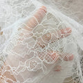 White Romantic Hollow Delicate Flower Wedding Dress DIY Accessories Mesh Jacquard Lace Fabric
