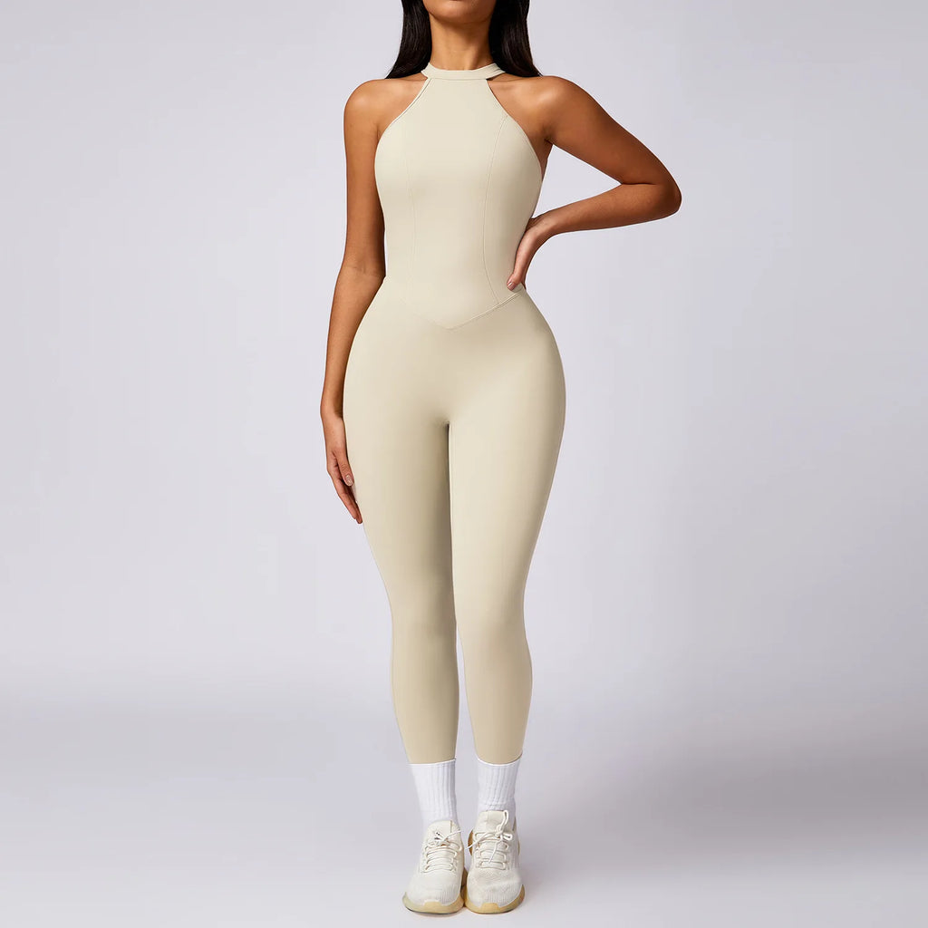 Custom Logo One-piece Yoga Suit Women's Sports Outdoor Running Quick Drying Bodysuit Sexy Jumpsuits for Women