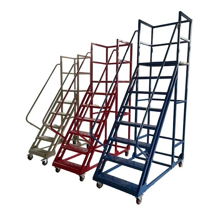 China Factory Direct Single-Sided Aluminum Step Ladder with Metallic Platform Light Duty for Supermarket & Warehouse Shelves