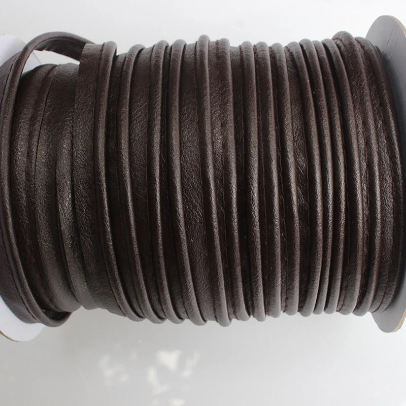 Solid Colored 1cm High Tenacity PU Leather Webbing Binding Tape 10mm Width for Garment Bags Home Textile Shoes