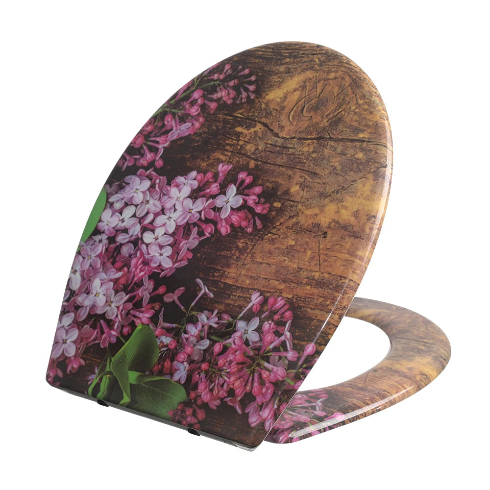 WONDER European Standard D-Shape UF Toilet Seat Cover Soft Close Hinges Female Washing Closed