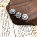 Luxury Elegant Clear Crystal Rhinestone Zircon Diamond Round Metal Button  Flower Charm  for Fashion Garment Accessories