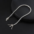 RINNTIN SB61 Trendy Rhodium Plated 2mm Round Cubic Zirconia Classic Tennis Bracelet 925 Sterling Silver Bracelets for Women