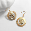 Hawaiian 18k Gold Plating Mother of Pearl Monstera Leaf Charm New Earrings 2023