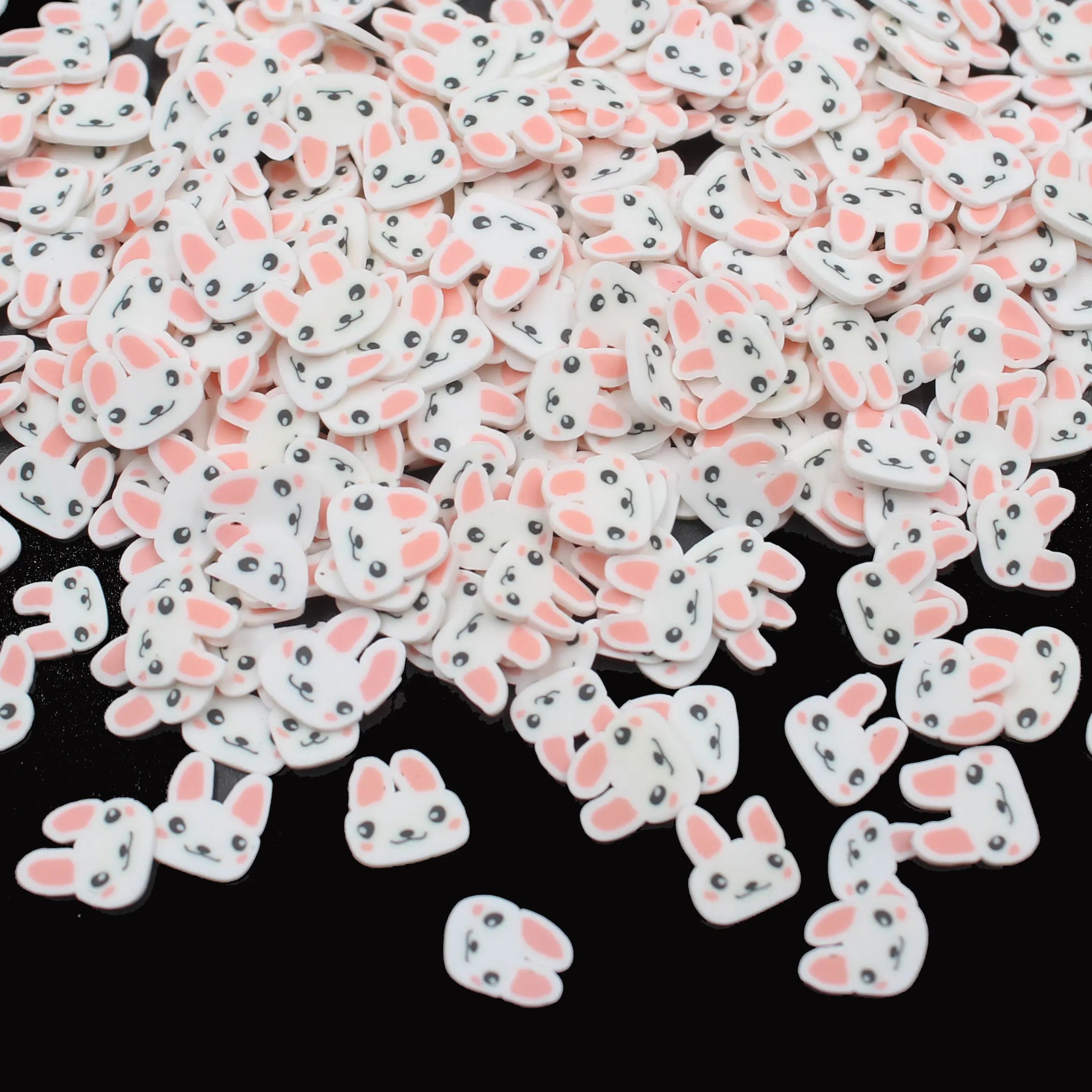 Kawaii Rabbit Figurine Polymer Clay Non-toxic 5mm Nail Art Cake Decoration Soft Pottery Slime Accessories Jewelry Making Art