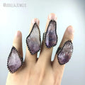 RM45841 Raw Free Form Amethyst Ring Antique Copper Wrapped Witchy Vintage Healing Crystal Gift for Women