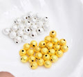 100pcs/bag Stardust Loose Fashion Round Plated Loose Copper Frost Spacer Beads Thai Raw Brass Small Bead All Types of Beads