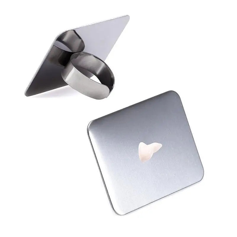 Hot Sale Nail Art Makeup Cosmetic Stainless Steel Paint Mixing Palette Ring Tool Finger Ring Type Palette Makeup Mixing Palette