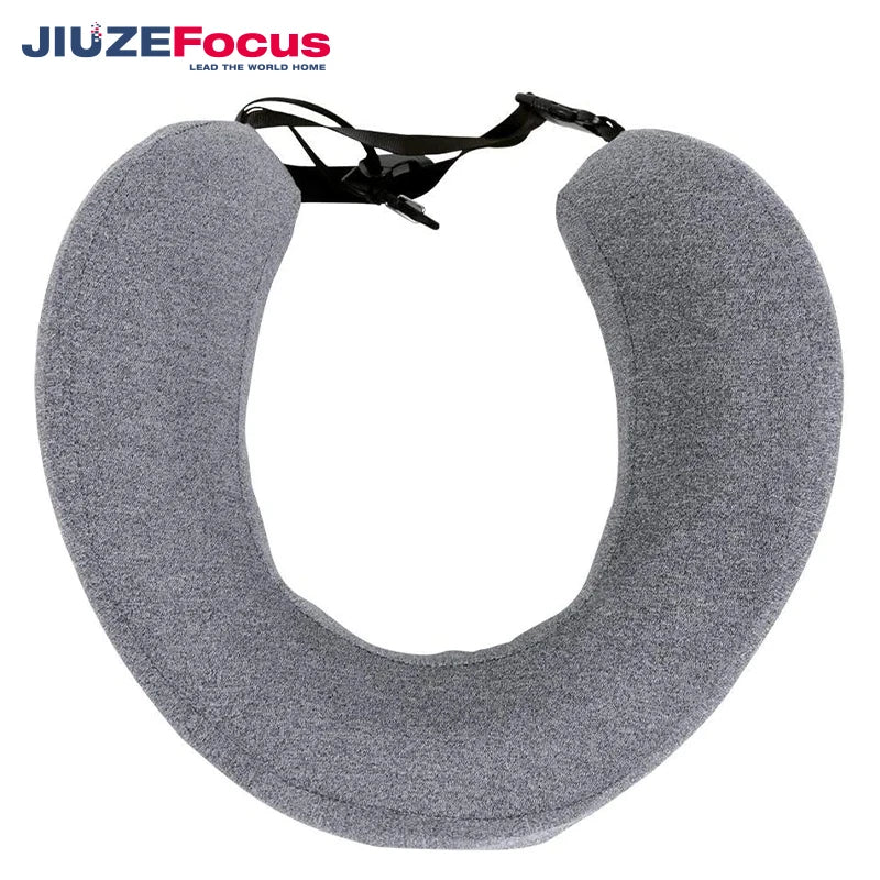 Custom Foldable U-Shape Massage Wearable Memory Foam Neck Travel Pillow with Massager