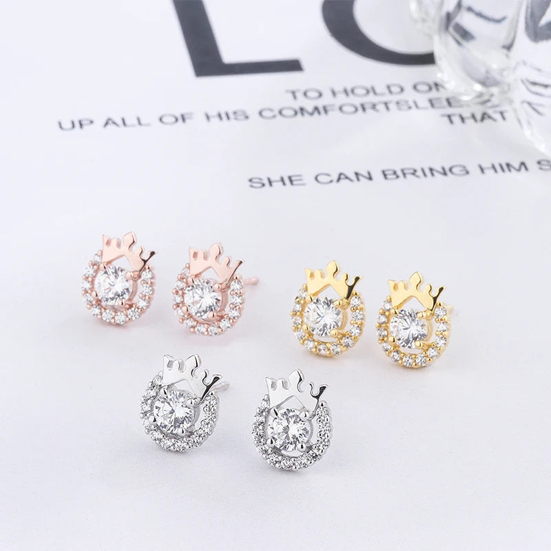 Factory Wholesale 925 Sterling Silver Cubic Zirconia 18K Gold-plated Fashion Women's Earrings Suitable for Party Birthday Gifts