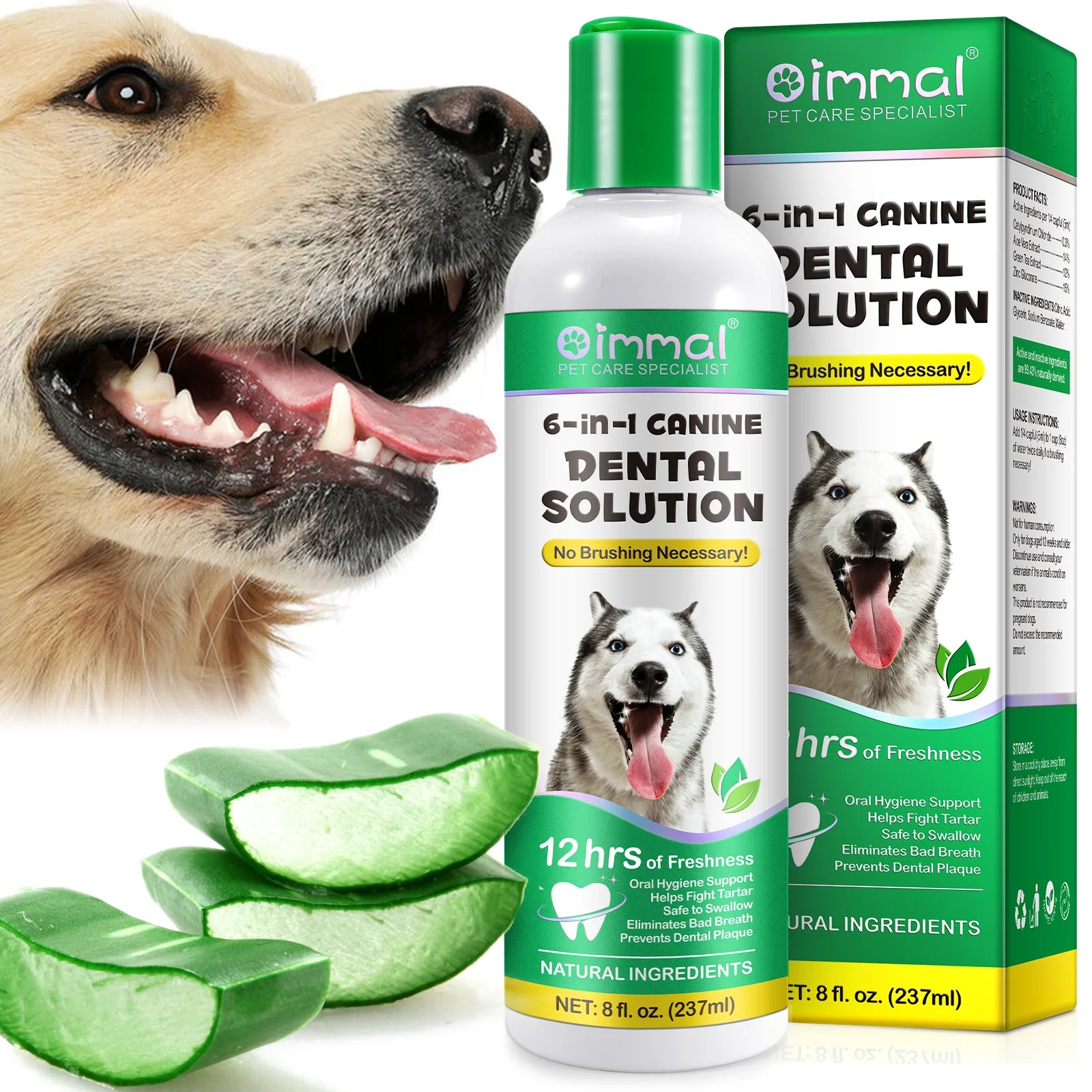 Oimmal Hot Sale Pet Oral Care Dog Fresh Breath Original Water Additive for Dental Gum Health Tartar Remover
