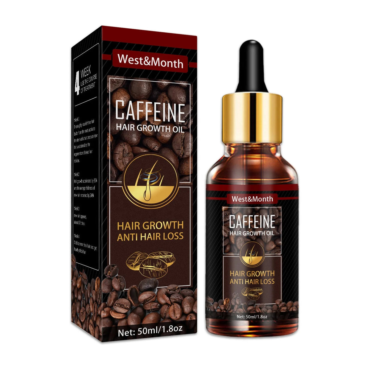 OEM Private Label Organic Caffeine Hair Growth Oil Refreshing Extract for Strengthening and Repair Hair Treatment
