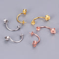 925 Sterling Silver Jewelry Gold Plated U Shape Pearl Earring Findings Women Component Earrings Accessories