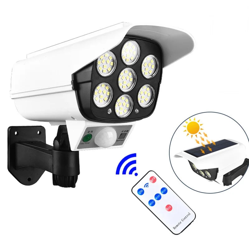 Solar Light Motion Sensor Security Dummy Camera Outdoor Light 77 LED Wall Lamp Motion Sensor Street Light for Garden Decoration