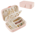 Custom Logo Double Layers PU Leather Jewelry Organizers Box Jewelry Travel Earring Necklace Ring Storage Case