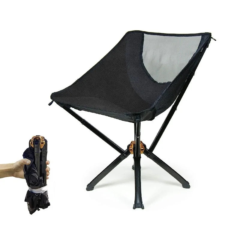 Quick Open Portable Camping Chair Small Compact Foldable Fishing Moon Chair Collapsible Lightweight Aluminum Beach Chair