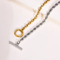 Waterproof Women Fashion Jewelry Gold Plated Silver Stainless Steel Mixed Twisted Chain Necklace Choker for Girls Women