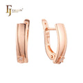 FJ Fallon Fashion Jewelry Solitaire Earrings Plated in Rose Gold Brass Based