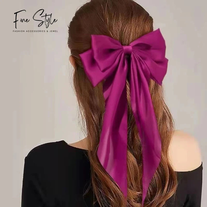 8 Inch Solid Large Hair Bow for Girls Kids Plush Bow Hair Accessories Wash Face