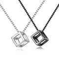 Hollow Geometric Square Pendant Retro Wholesale Chain Necklace Stainless Steel Jewelry for Men